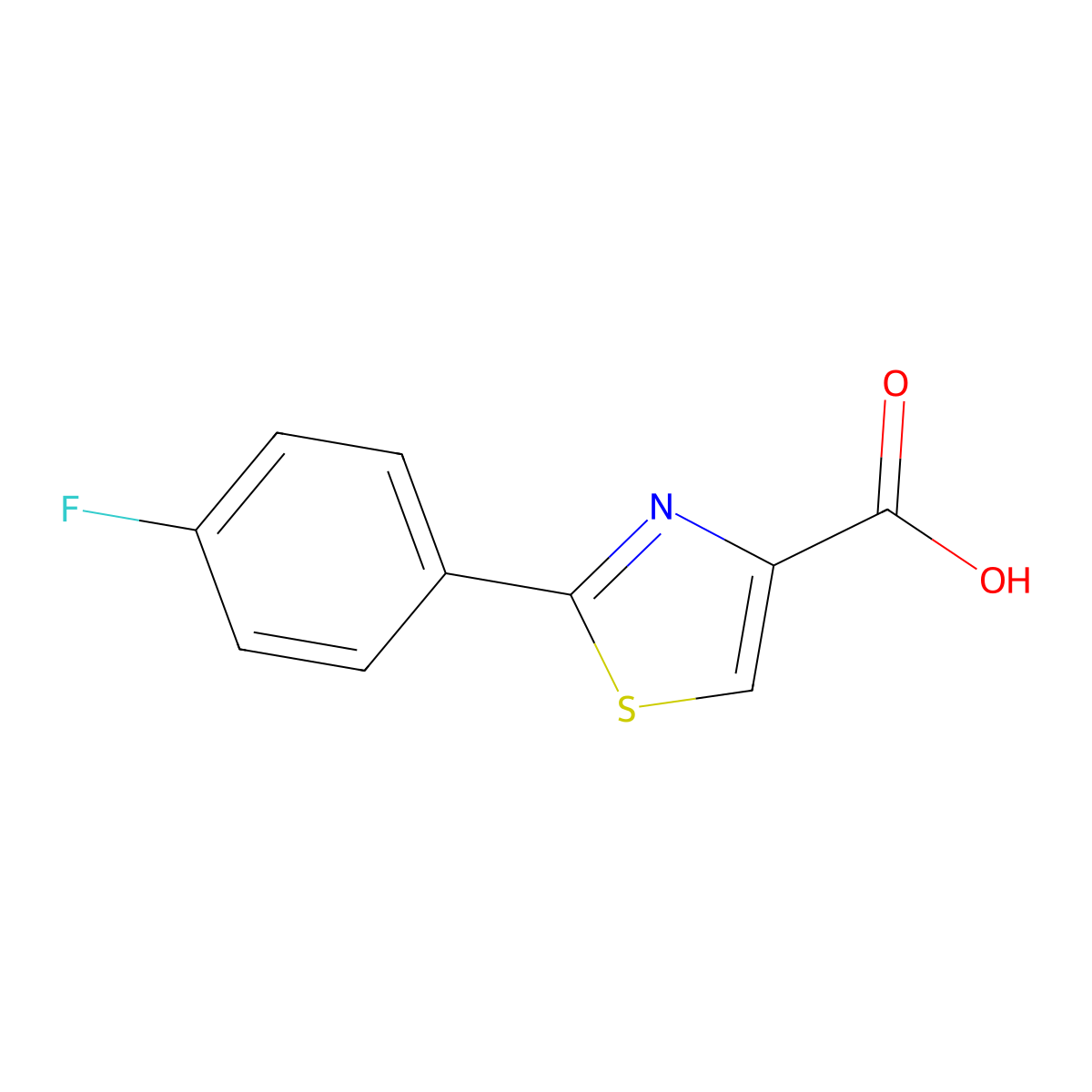 2-(4-Fluorophenyl)-1,3-thiazole-4-carboxylic acid molecular structure, CAS 863668-07-9