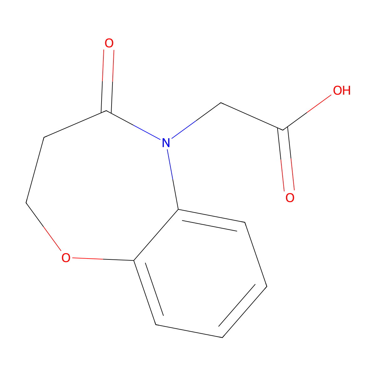 2-(4-Oxo-2,3,4,5-tetrahydro-1,5-benzoxazepin-5-yl)acetic acid molecular structure, CAS 863668-08-0