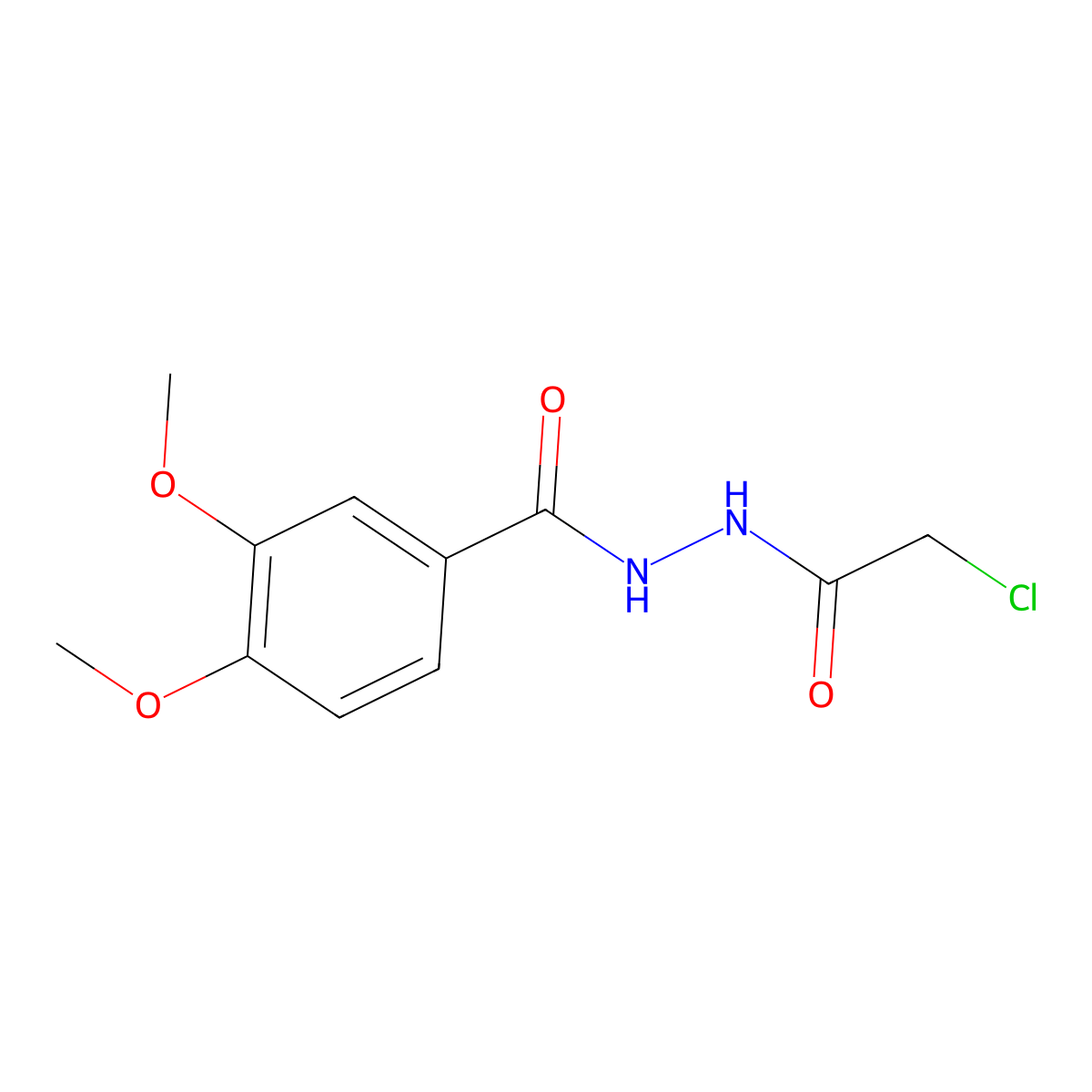 N'-(2-chloroacetyl)-3,4-dimethoxybenzohydrazide molecular structure, CAS 863668-10-4