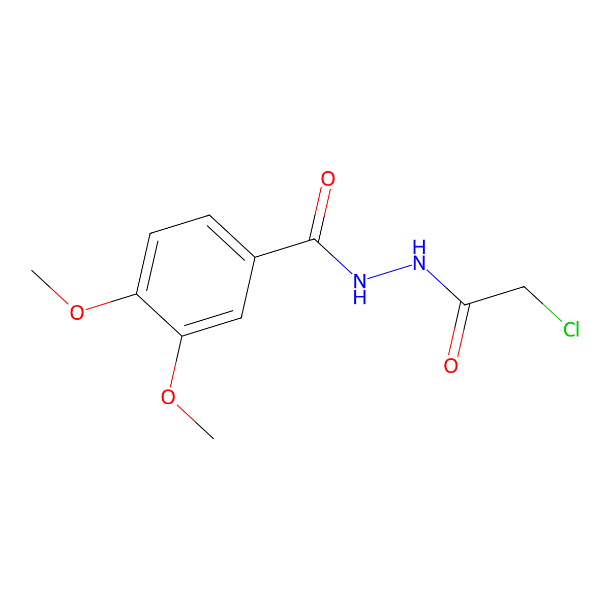 N'-(2-chloroacetyl)-3,4-dimethoxybenzohydrazide molecular structure, CAS 863668-10-4