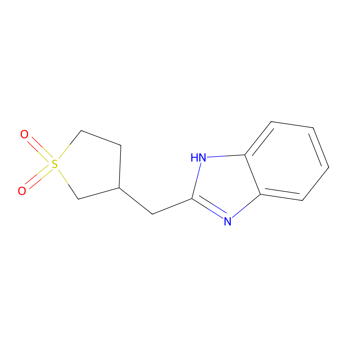 3-((1H-1,3-benzodiazol-2-yl)methyl)-1lambda6-thiolane-1,1-dione molecular structure, CAS 863668-11-5
