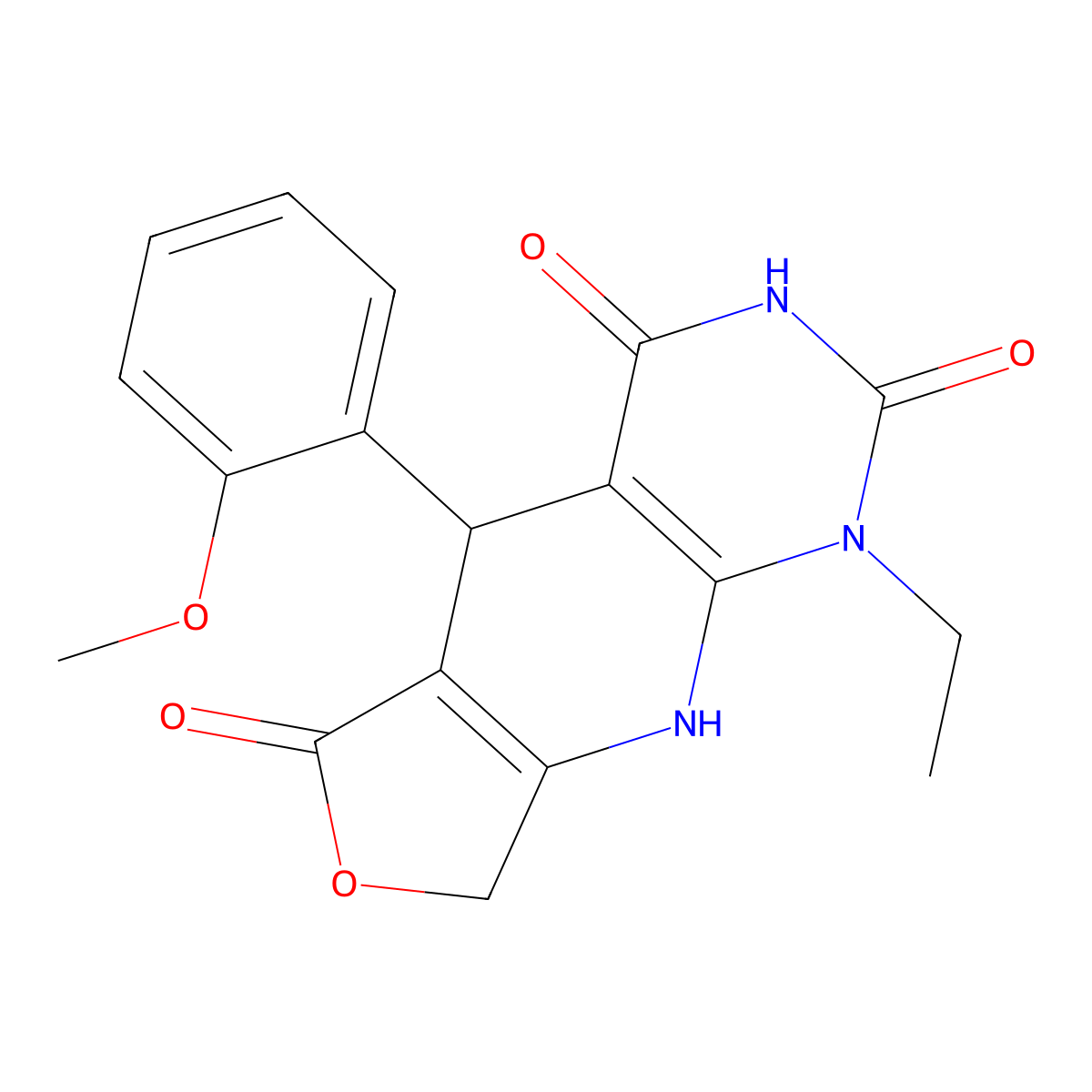 13-Ethyl-8-(2-methoxyphenyl)-5-oxa-2,11,13-triazatricyclo[7.4.0.0^{3,7}]trideca-1(9),3(7)-diene-6,10,12-trione molecular structure, CAS 863668-61-5
