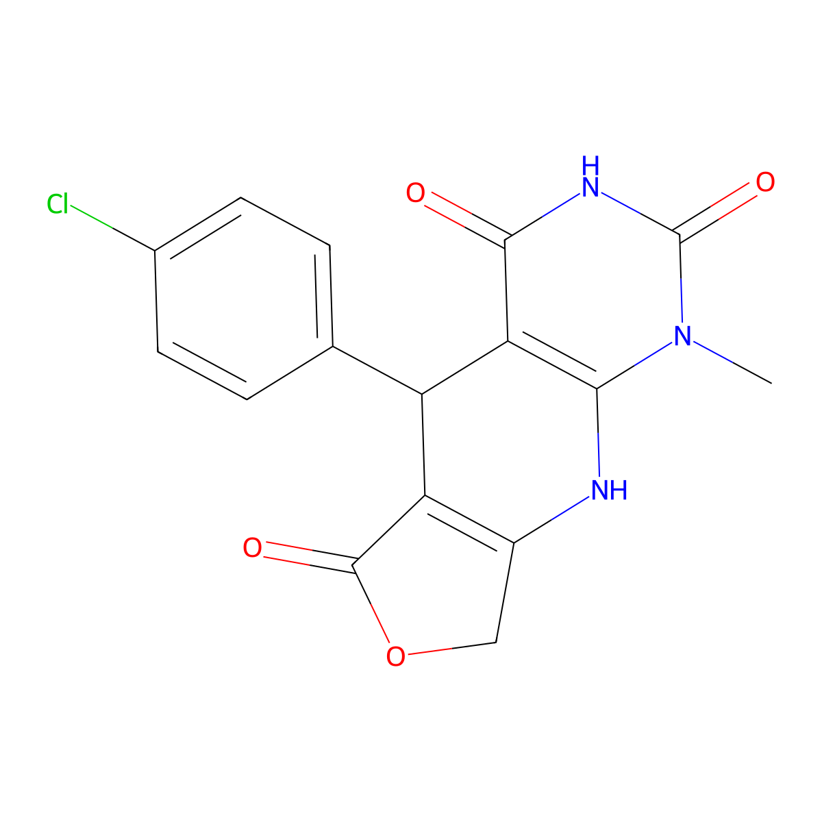 8-(4-Chlorophenyl)-13-methyl-5-oxa-2,11,13-triazatricyclo[7.4.0.0^{3,7}]trideca-1(9),3(7)-diene-6,10,12-trione molecular structure, CAS 863668-63-7