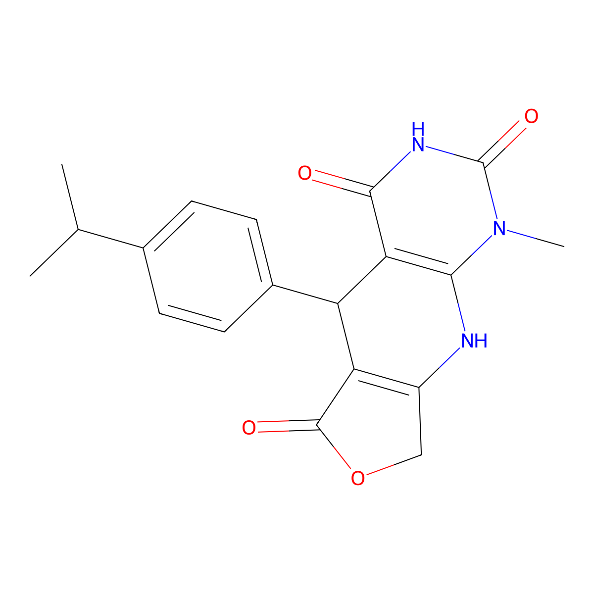 13-Methyl-8-[4-(propan-2-yl)phenyl]-5-oxa-2,11,13-triazatricyclo[7.4.0.0^{3,7}]trideca-1(9),3(7)-diene-6,10,12-trione molecular structure, CAS 863668-64-8