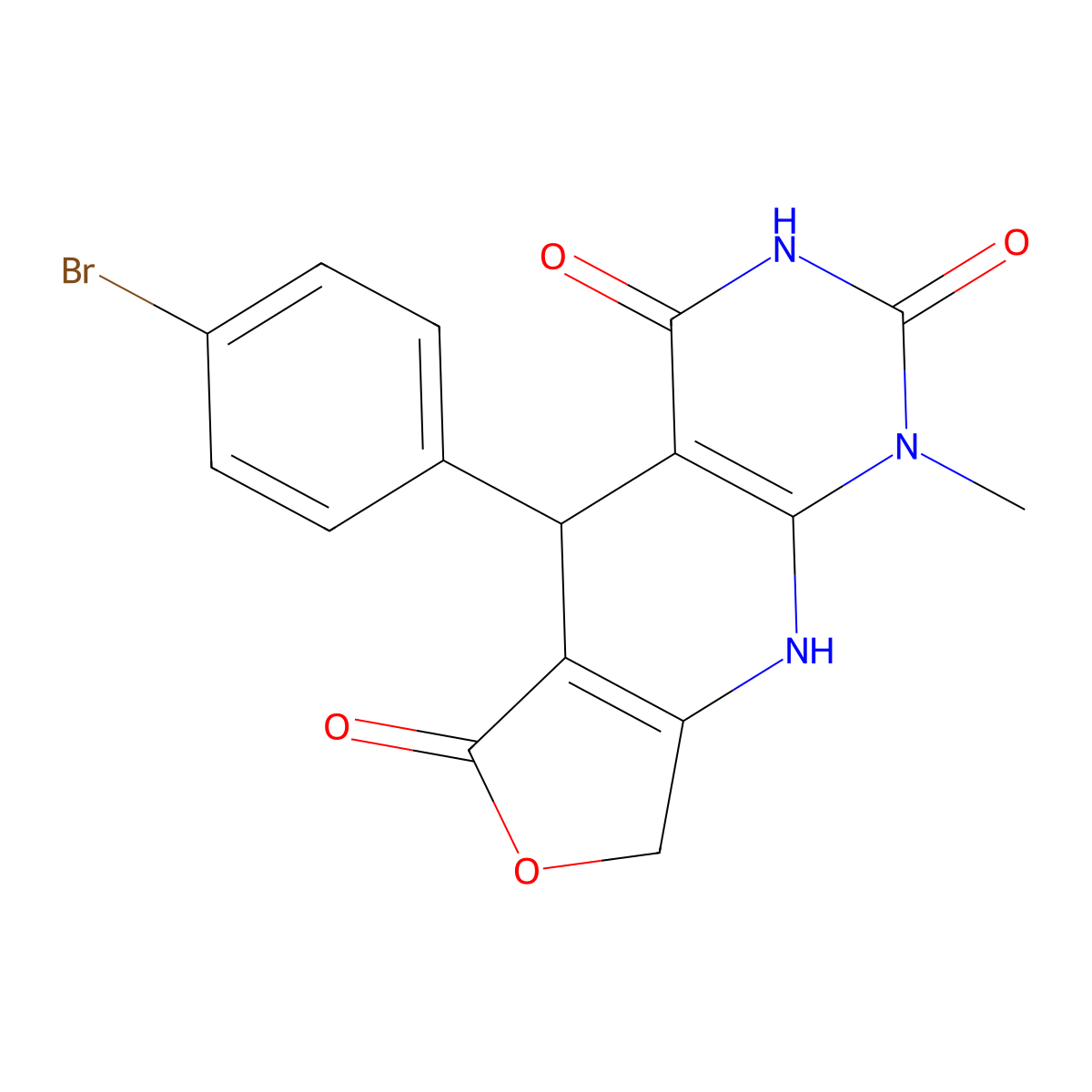 8-(4-Bromophenyl)-13-methyl-5-oxa-2,11,13-triazatricyclo[7.4.0.0^{3,7}]trideca-1(9),3(7)-diene-6,10,12-trione molecular structure, CAS 863668-65-9