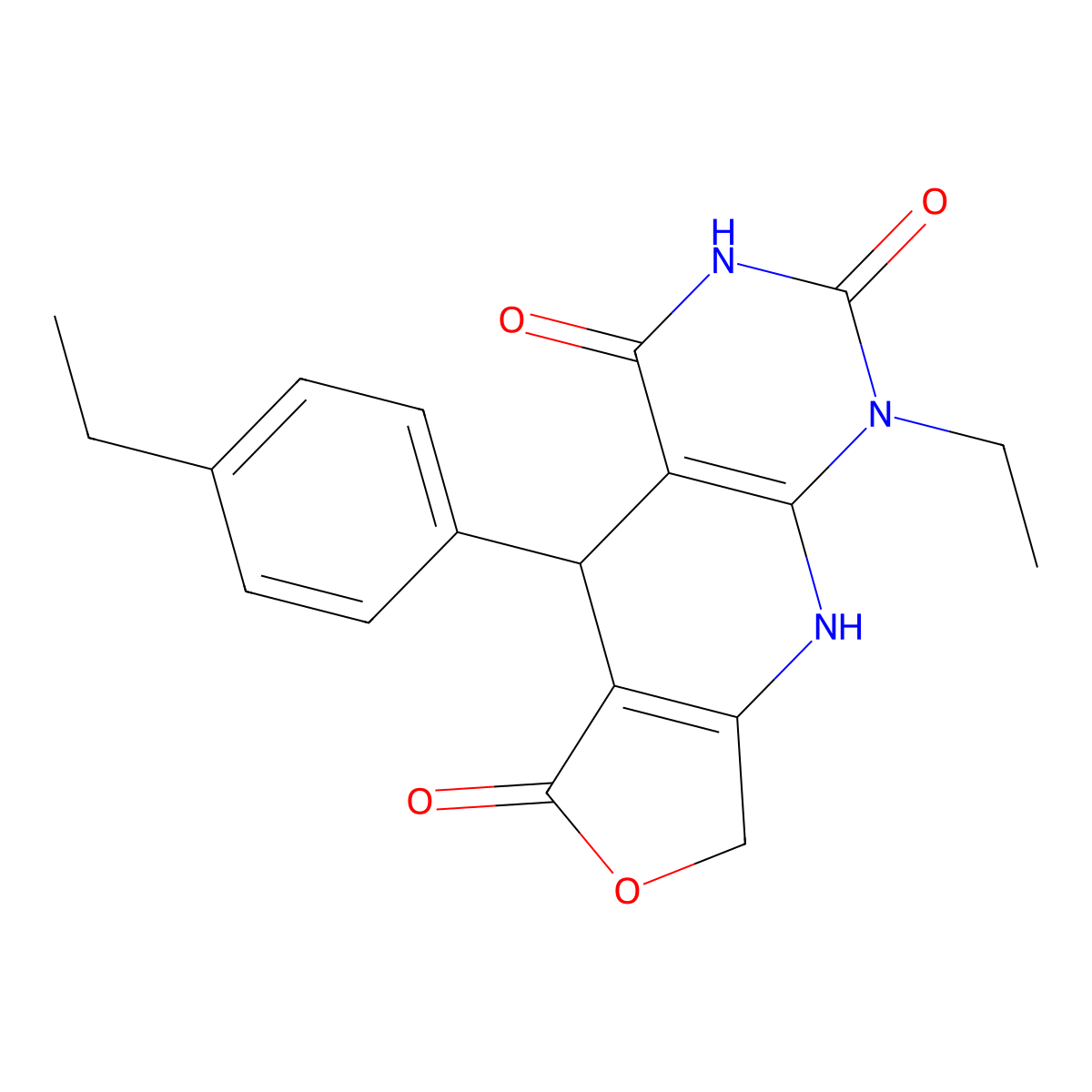 13-Ethyl-8-(4-ethylphenyl)-5-oxa-2,11,13-triazatricyclo[7.4.0.0^{3,7}]trideca-1(9),3(7)-diene-6,10,12-trione molecular structure, CAS 863668-68-2