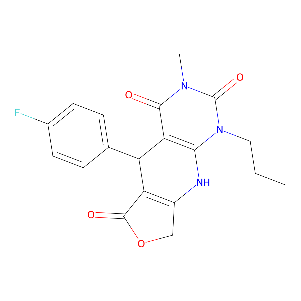 8-(4-Fluorophenyl)-11-methyl-13-propyl-5-oxa-2,11,13-triazatricyclo[7.4.0.0^{3,7}]trideca-1(9),3(7)-diene-6,10,12-trione molecular structure, CAS 863668-75-1