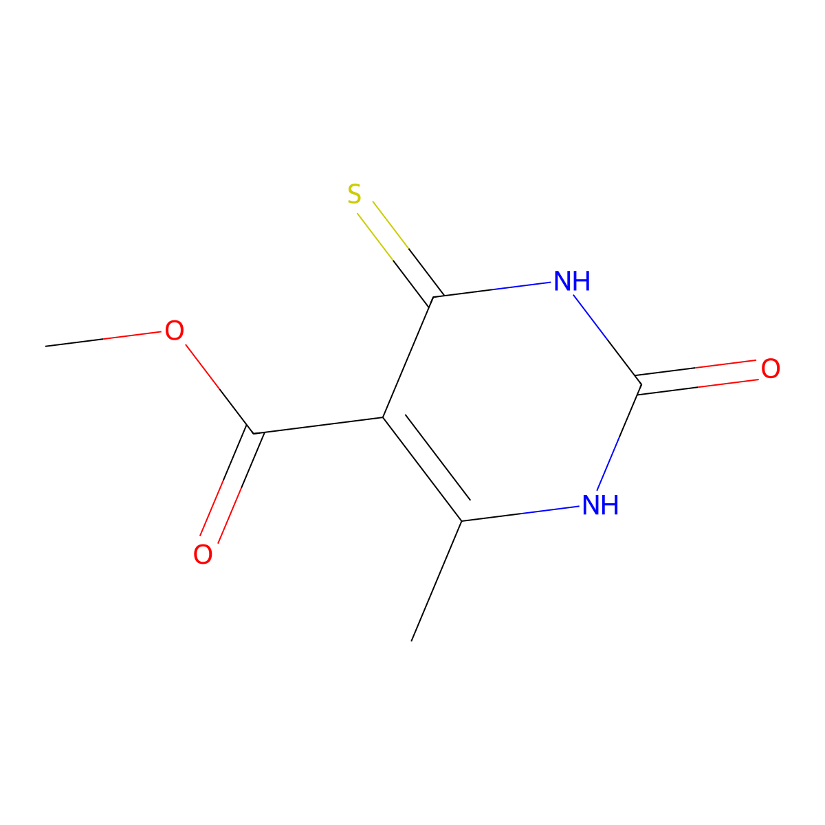 Methyl 6-methyl-2-oxo-4-sulfanyl-1,2-dihydropyrimidine-5-carboxylate molecular structure, CAS 863669-54-9