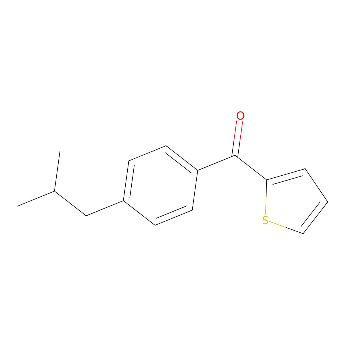 (4-(2-Methylpropyl)phenyl)(thiophen-2-yl)methanone molecular structure, CAS 863669-60-7