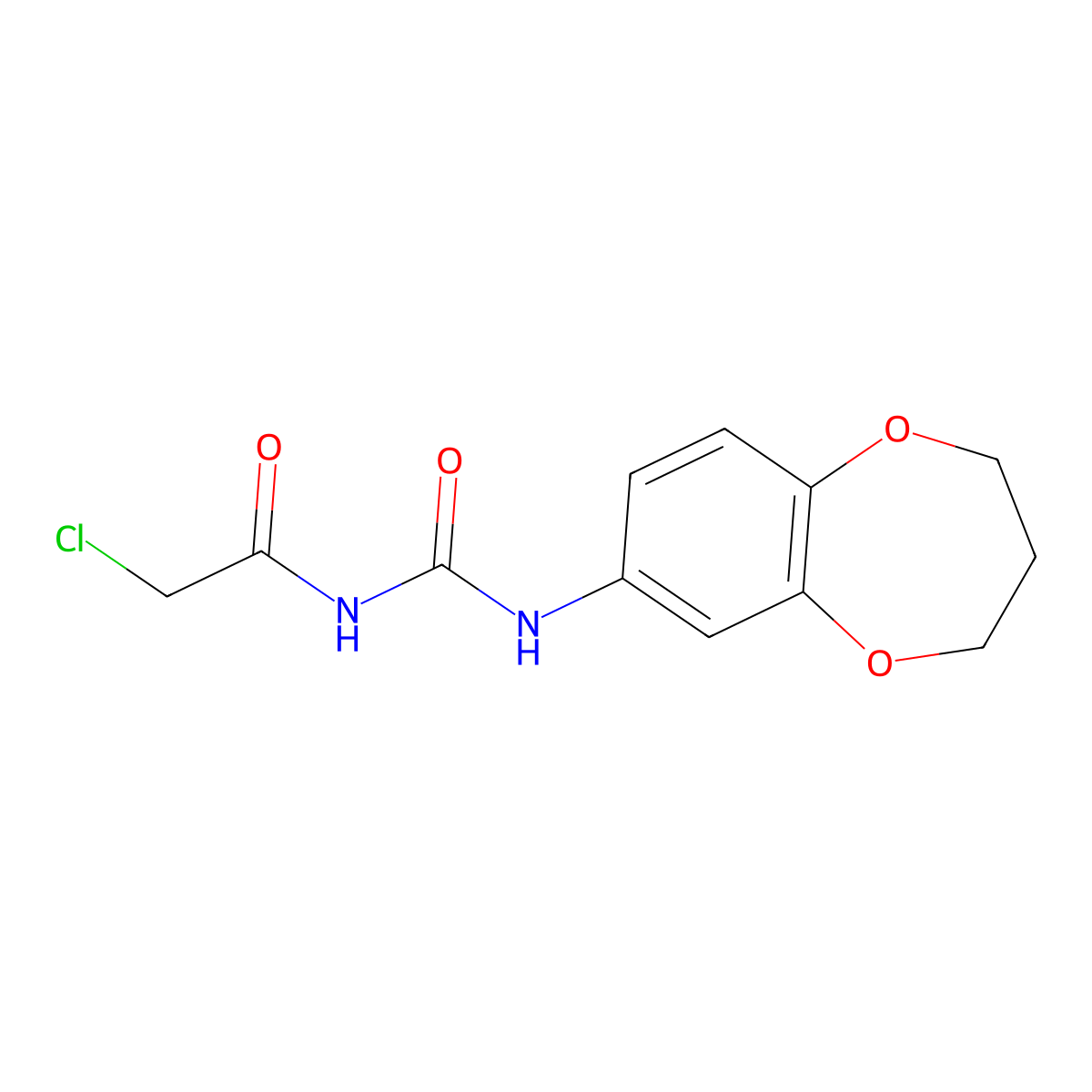 3-(2-chloroacetyl)-1-(3,4-dihydro-2H-1,5-benzodioxepin-7-yl)urea molecular structure, CAS 863669-63-0