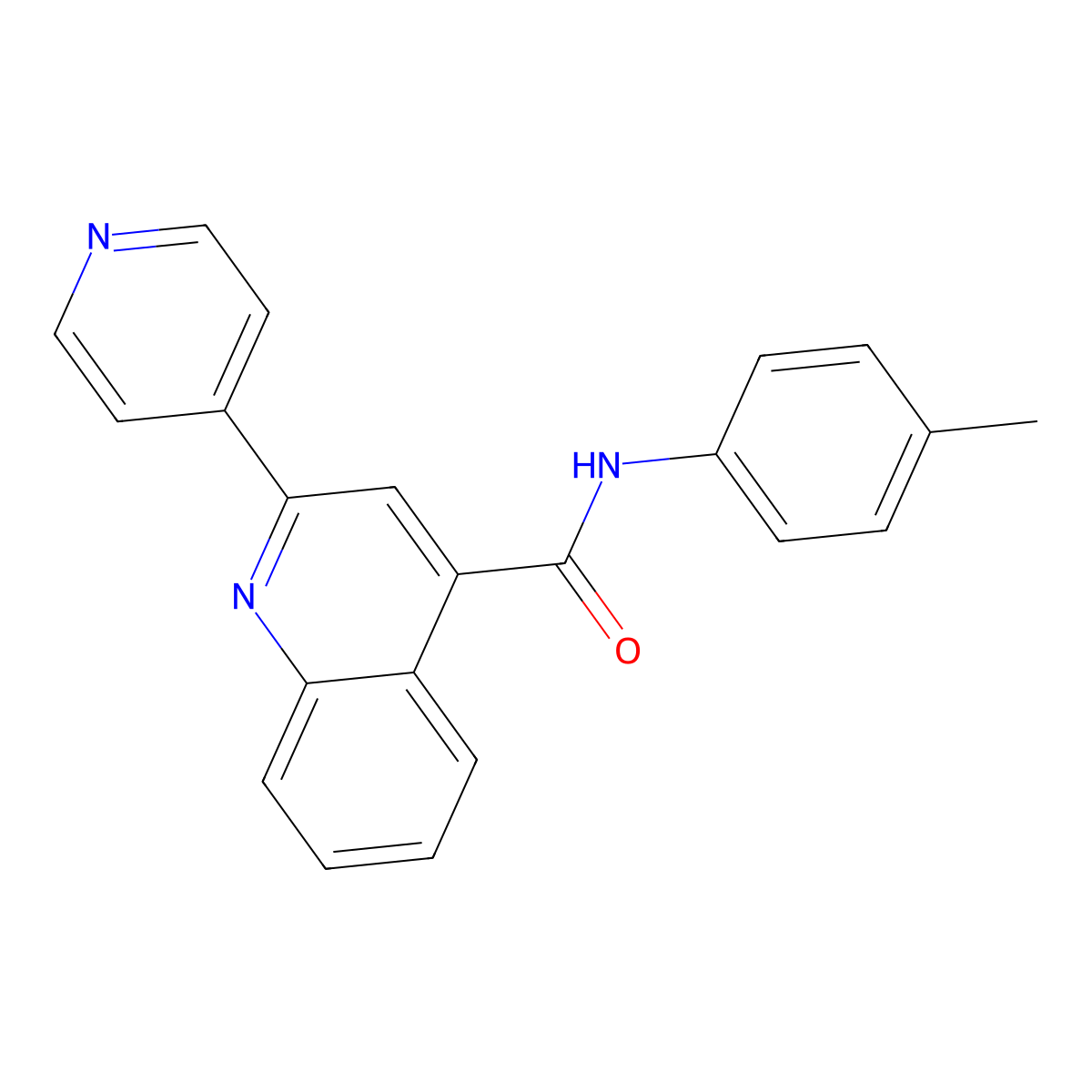N-(4-methylphenyl)-2-(pyridin-4-yl)quinoline-4-carboxamide molecular structure, CAS 863670-33-1