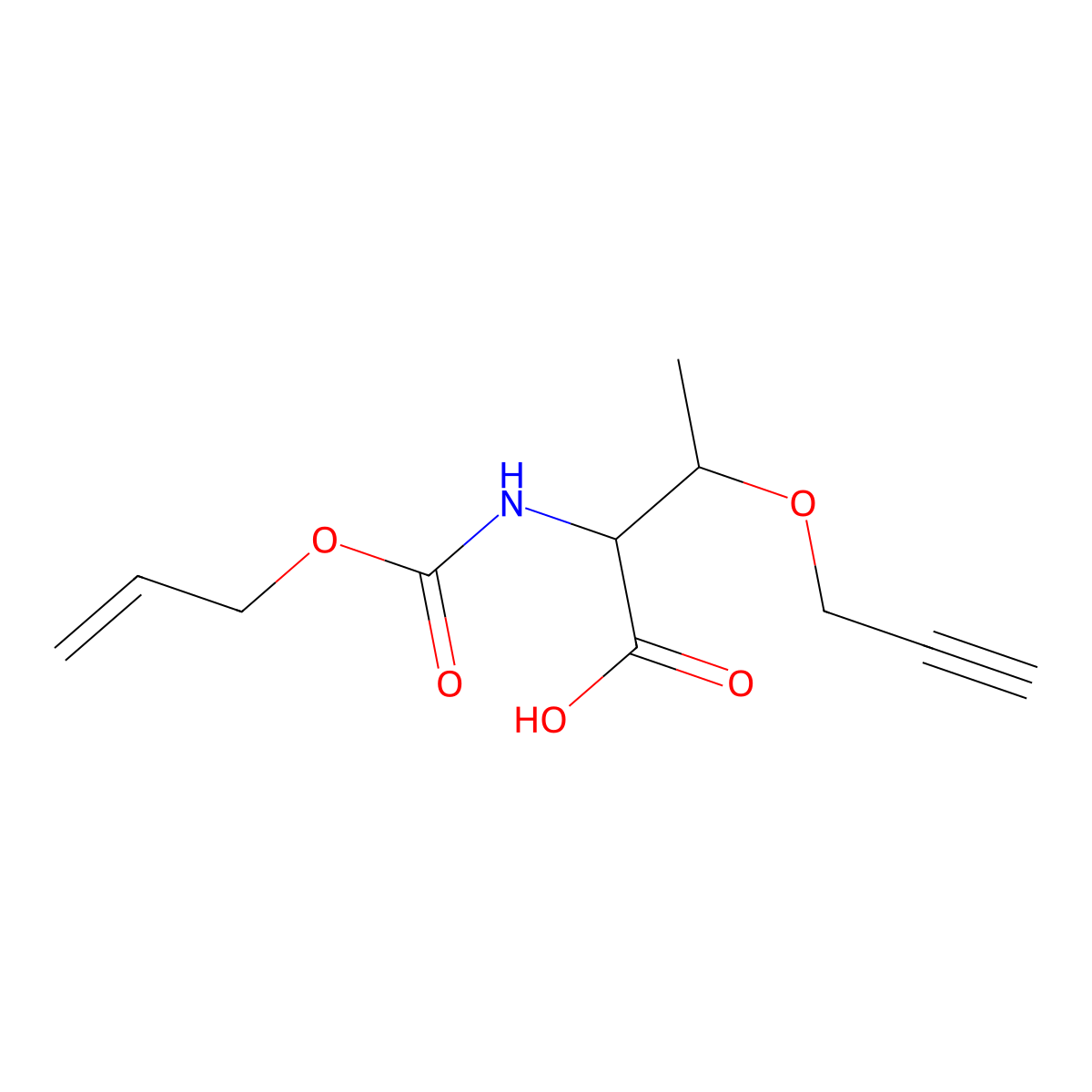 (2S,3R)-2-{[(prop-2-en-1-yloxy)carbonyl]amino}-3-(prop-2-yn-1-yloxy)butanoic acid molecular structure, CAS 863671-53-8