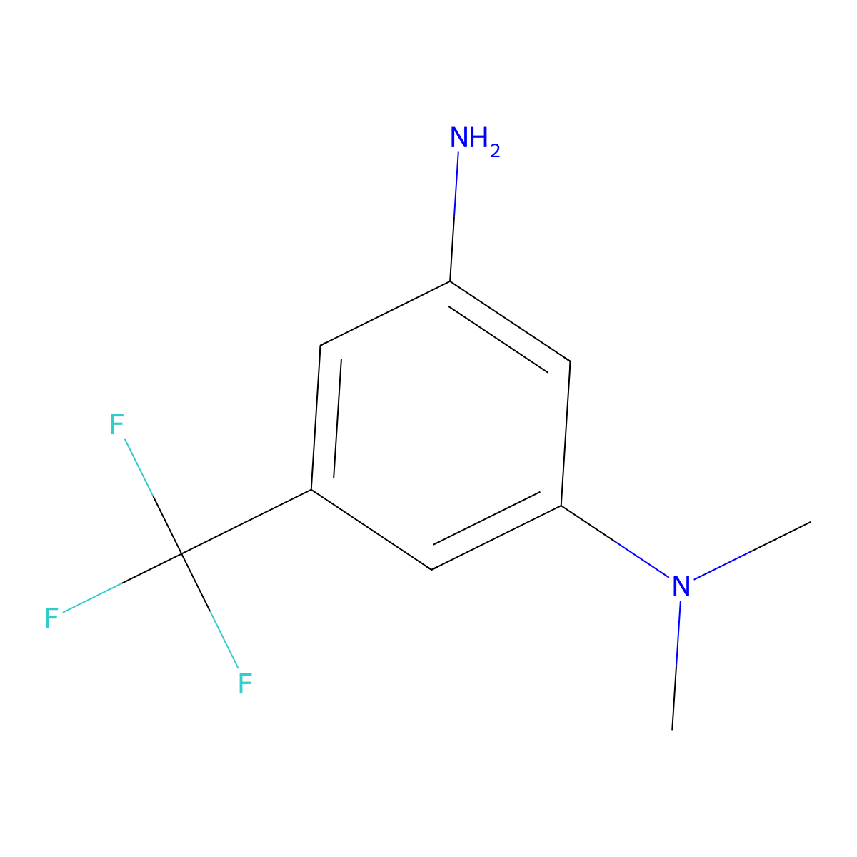 N1,N1-dimethyl-5-(trifluoromethyl)benzene-1,3-diamine molecular structure, CAS 863675-99-4