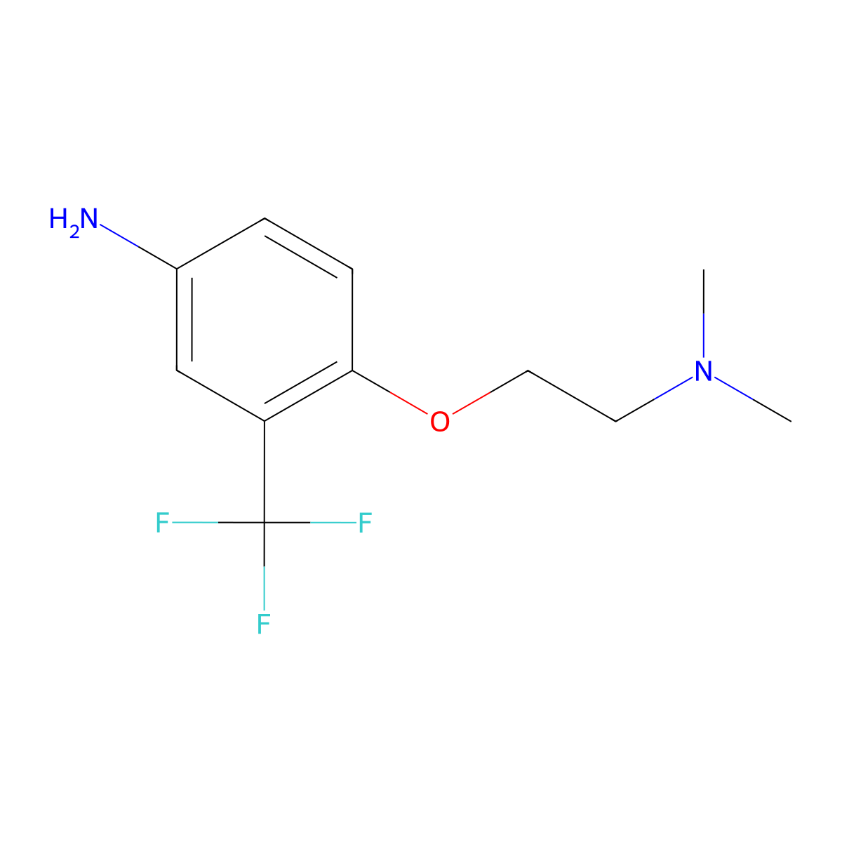 4-(2-(Dimethylamino)ethoxy)-3-(trifluoromethyl)phenylamine molecular structure, CAS 863676-00-0