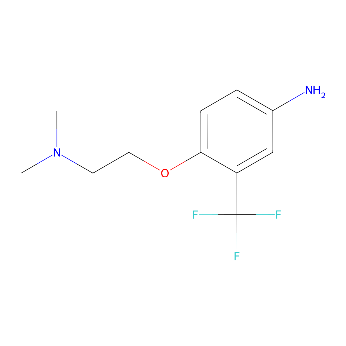 4-(2-(Dimethylamino)ethoxy)-3-(trifluoromethyl)phenylamine molecular structure, CAS 863676-00-0