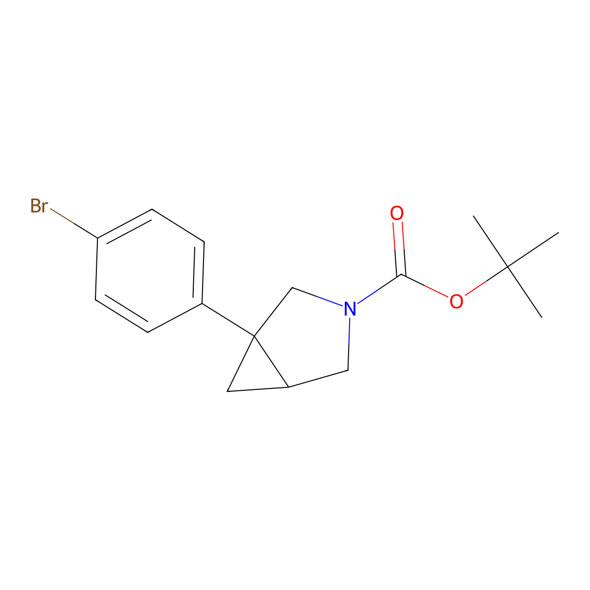 Tert-butyl 1-(4-bromophenyl)-3-azabicyclo[3.1.0]hexane-3-carboxylate molecular structure, CAS 863679-83-8