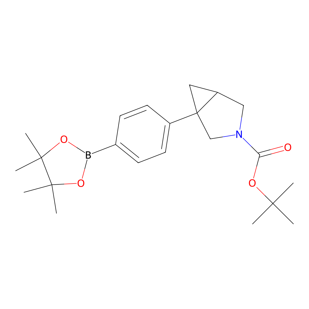 Tert-butyl1-[4-(4,4,5,5-tetramethyl-1,3,2-dioxaborolan-2-yl)phenyl]-3-azabicyclo[3.1.0]hexane-3-carboxylate molecular structure, CAS 863679-84-9