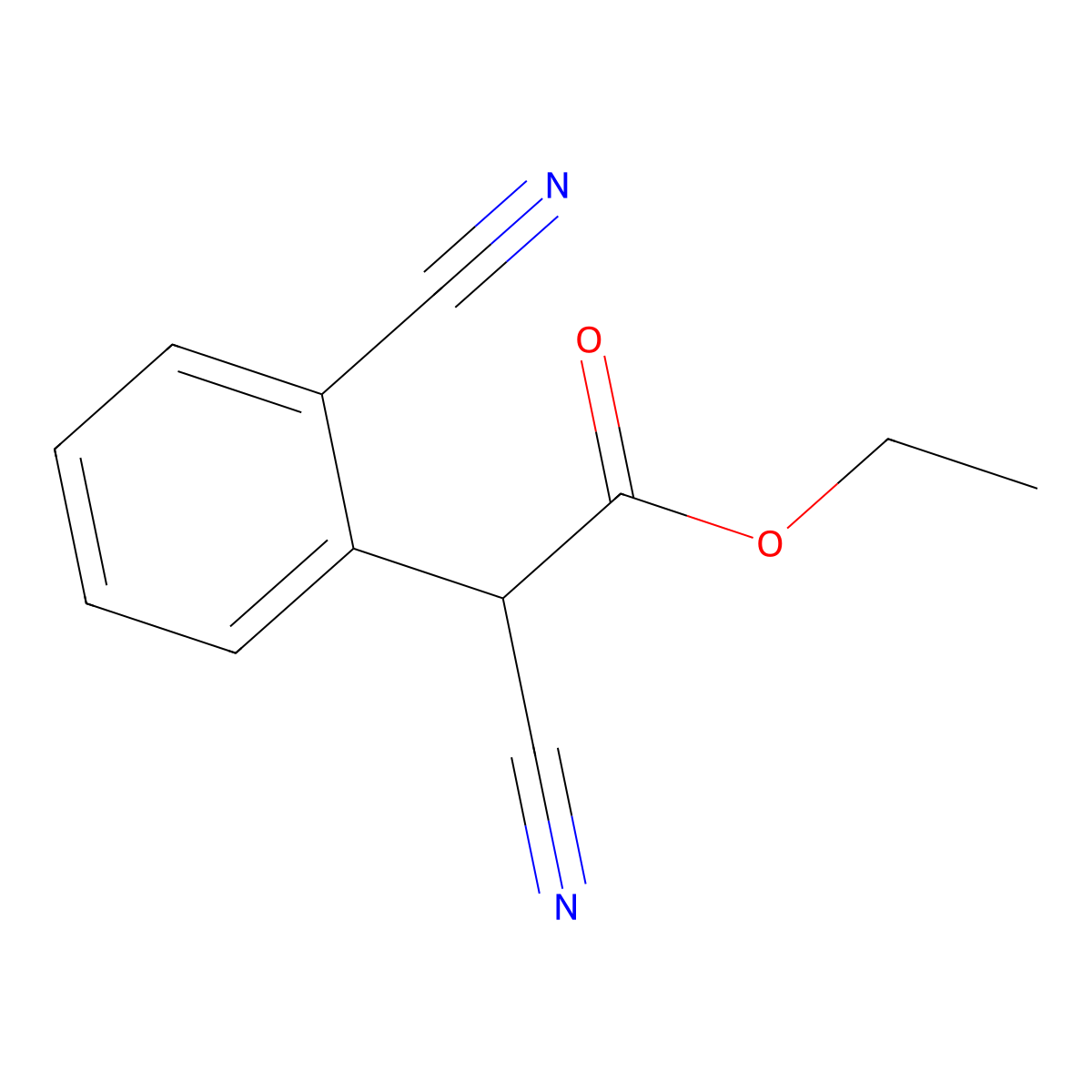Ethyl 2-cyano-2-(2-cyanophenyl)acetate molecular structure, CAS 86369-35-9