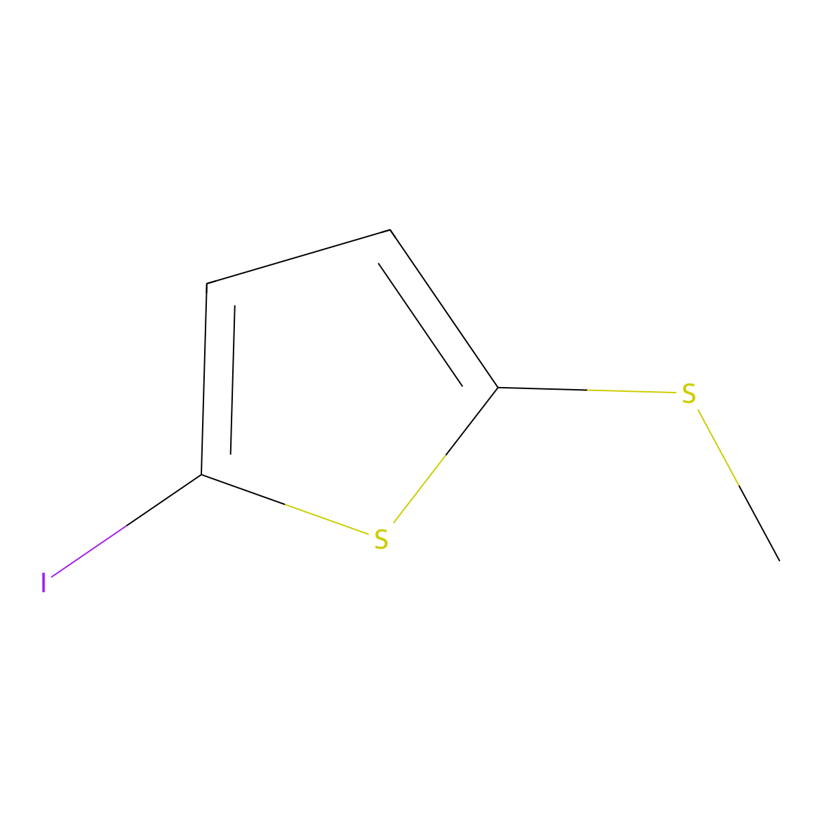 2-Iodo-5-(methylthio)thiophene molecular structure, CAS 86369-97-3