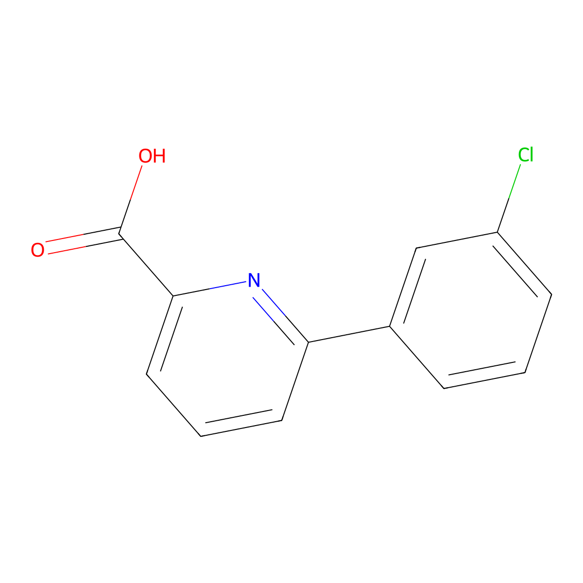 6-(3-Chlorophenyl)picolinic acid molecular structure, CAS 863704-38-5
