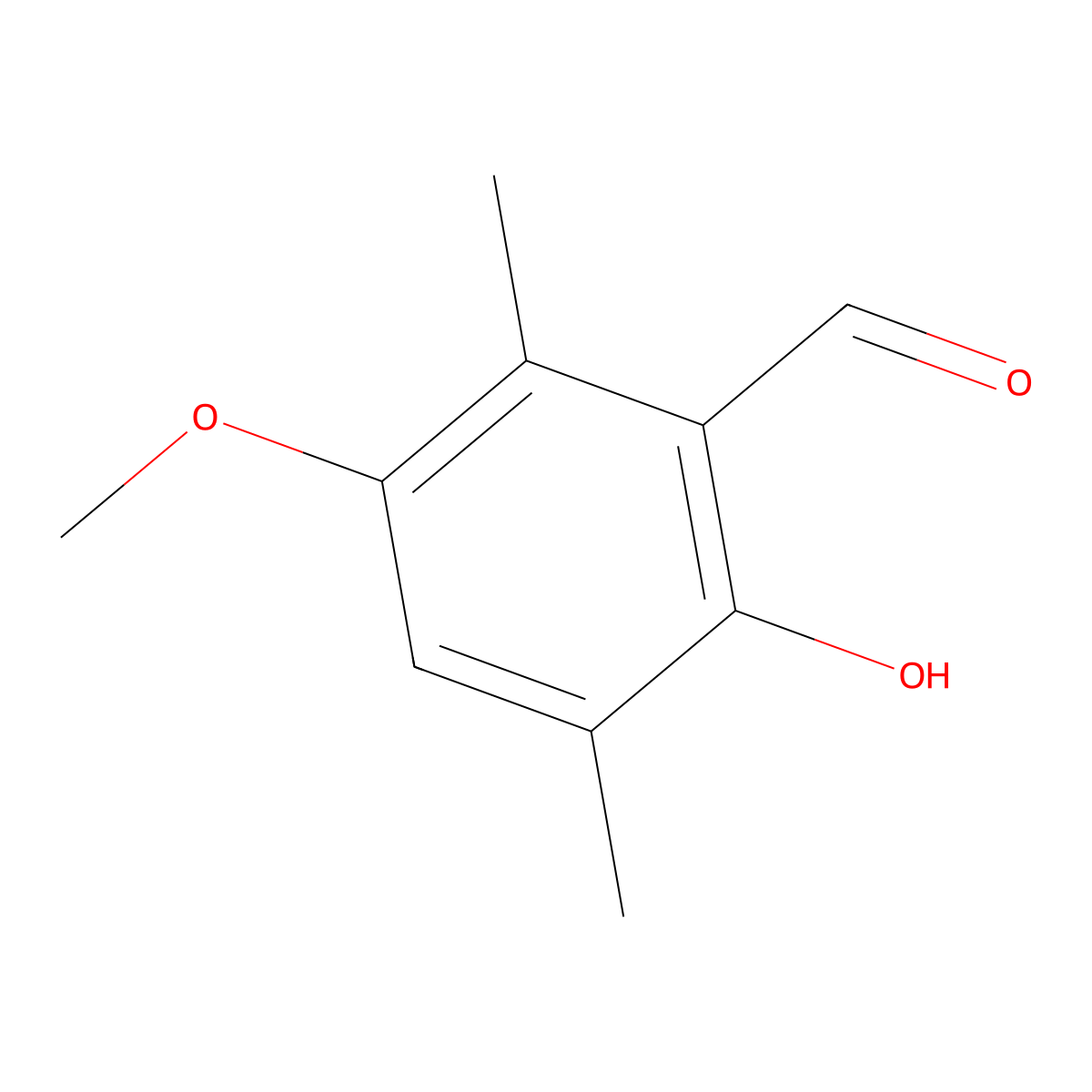 2-Hydroxy-5-methoxy-3,6-dimethylbenzaldehyde molecular structure, CAS 863705-22-0