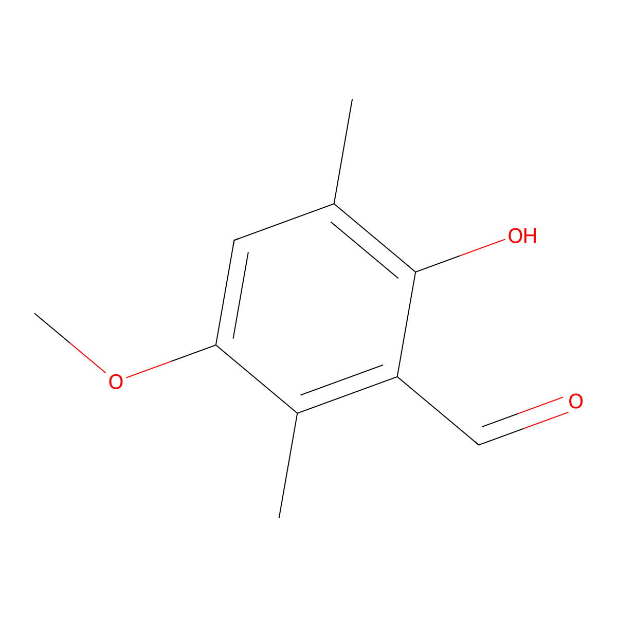 2-Hydroxy-5-methoxy-3,6-dimethylbenzaldehyde molecular structure, CAS 863705-22-0