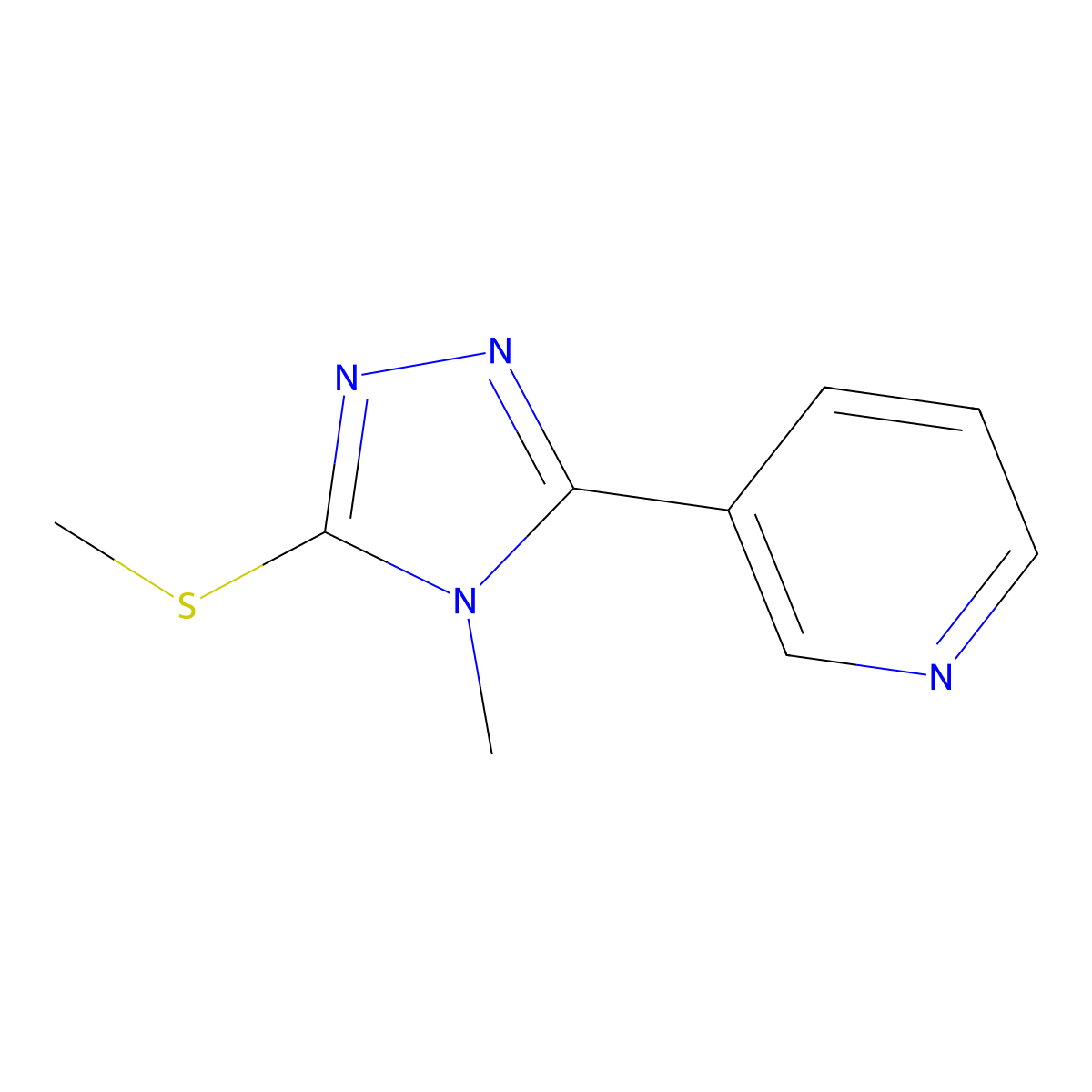 3-(4-Methyl-5-(methylthio)-4H-1,2,4-triazol-3-yl)pyridine molecular structure, CAS 863713-24-0