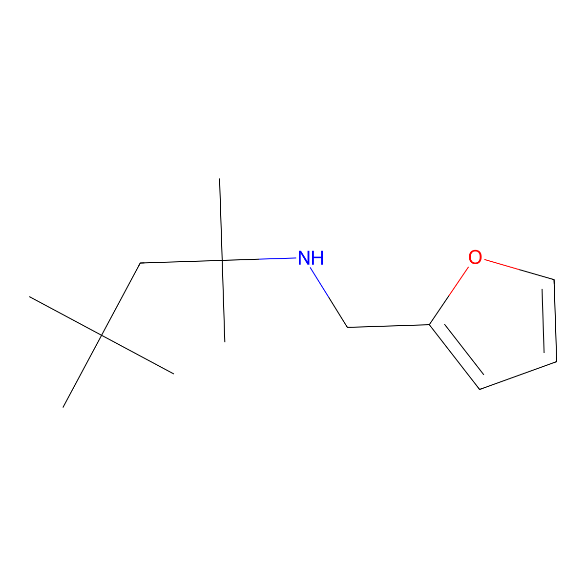N-(furan-2-ylmethyl)-2,4,4-trimethylpentan-2-amine molecular structure, CAS 86375-31-7