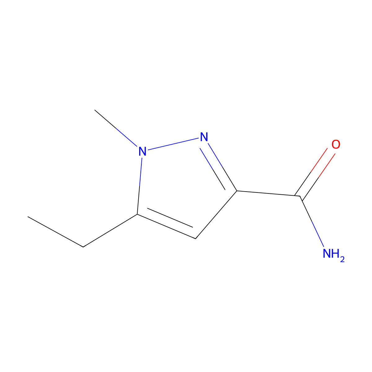 5-ethyl-1-methyl-1H-pyrazole-3-carboxamide molecular structure, CAS 863751-98-8