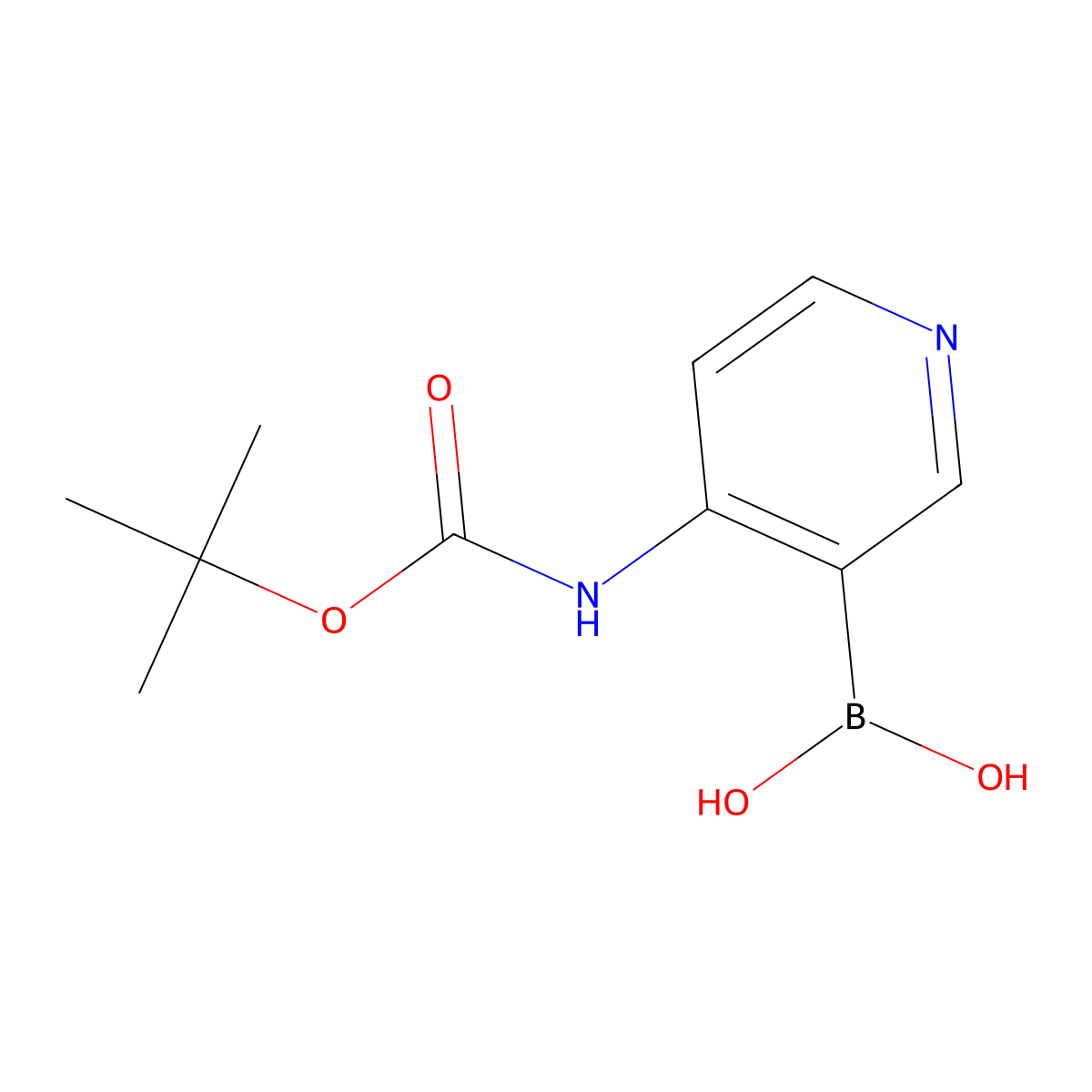 (4-((tert-Butoxycarbonyl)amino)pyridin-3-yl)boronic acid molecular structure, CAS 863752-59-4