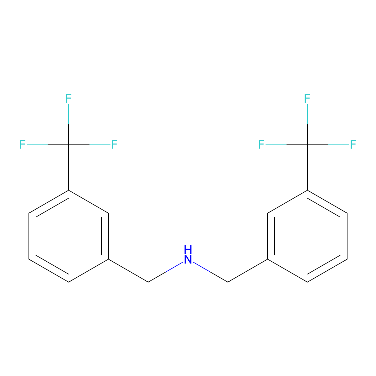 3-(Trifluoromethyl)-N-((3-(trifluoromethyl)phenyl)methyl)benzenemethanamine molecular structure, CAS 863763-65-9