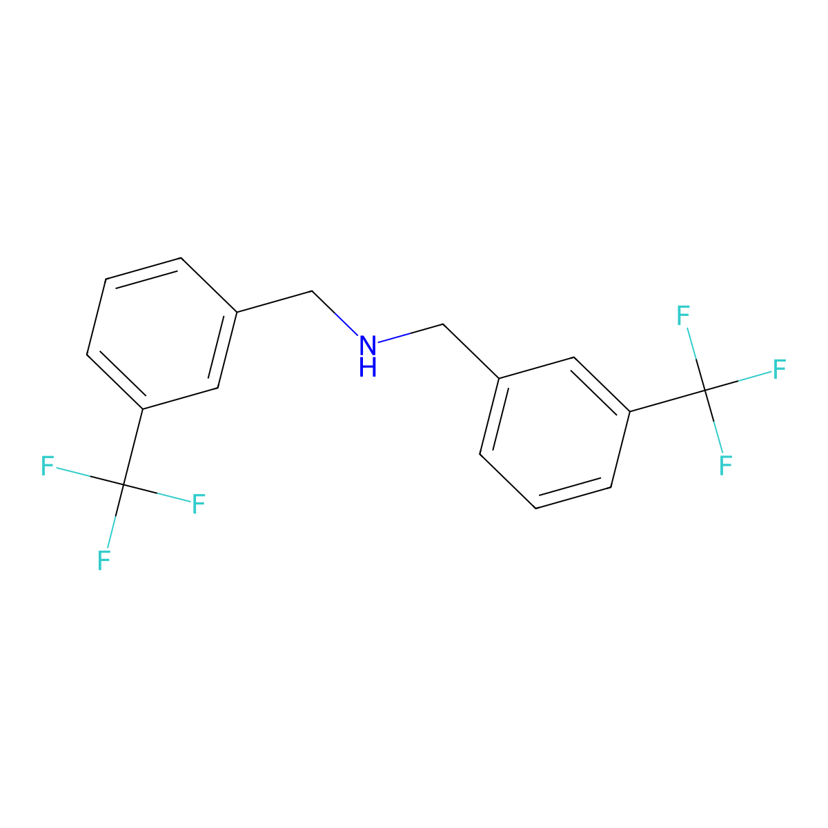 3-(Trifluoromethyl)-N-((3-(trifluoromethyl)phenyl)methyl)benzenemethanamine molecular structure, CAS 863763-65-9