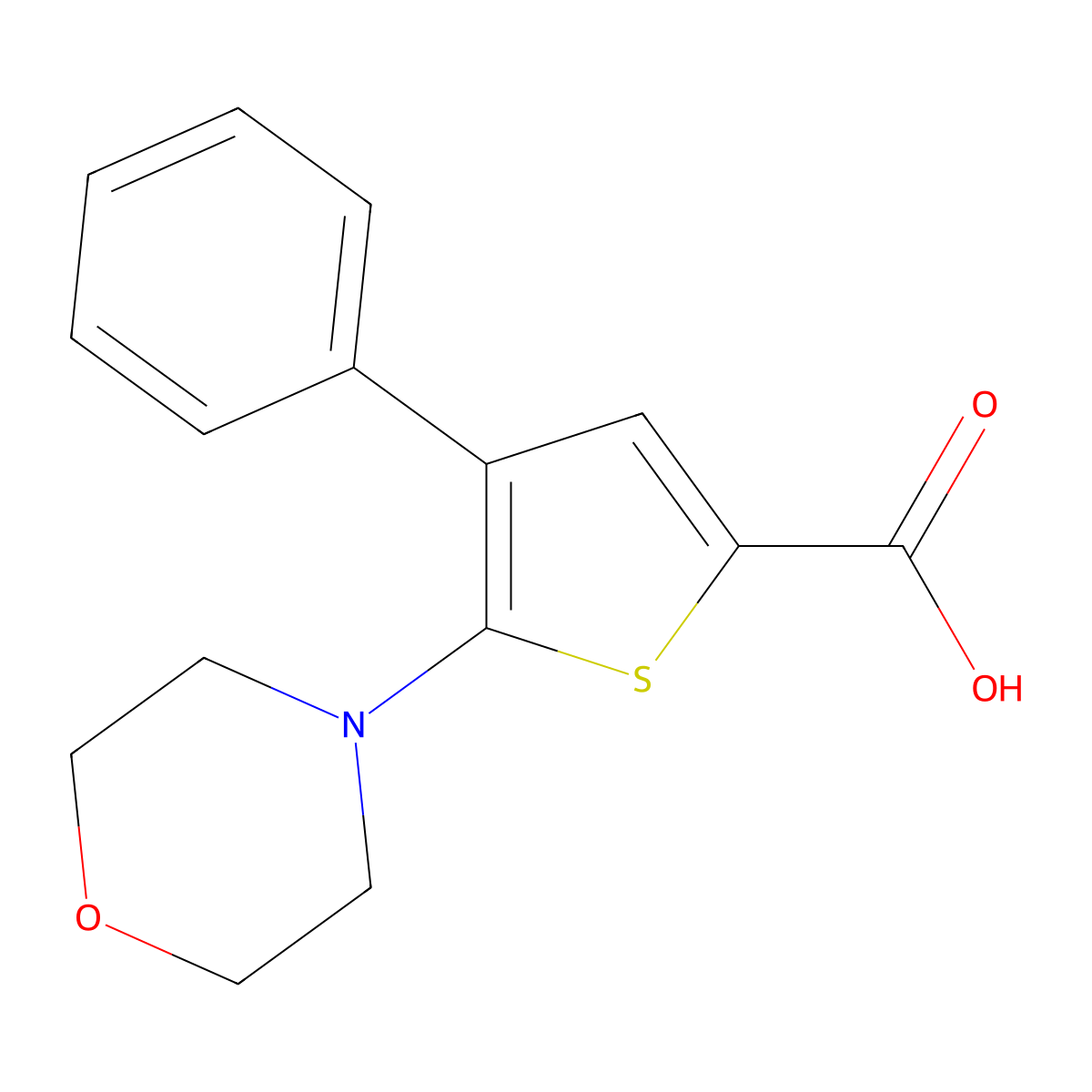 5-(Morpholin-4-yl)-4-phenylthiophene-2-carboxylic acid molecular structure, CAS 863763-67-1