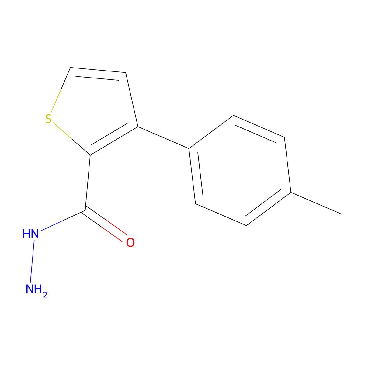 3-(4-Methylphenyl)thiophene-2-carbohydrazide molecular structure, CAS 863763-92-2