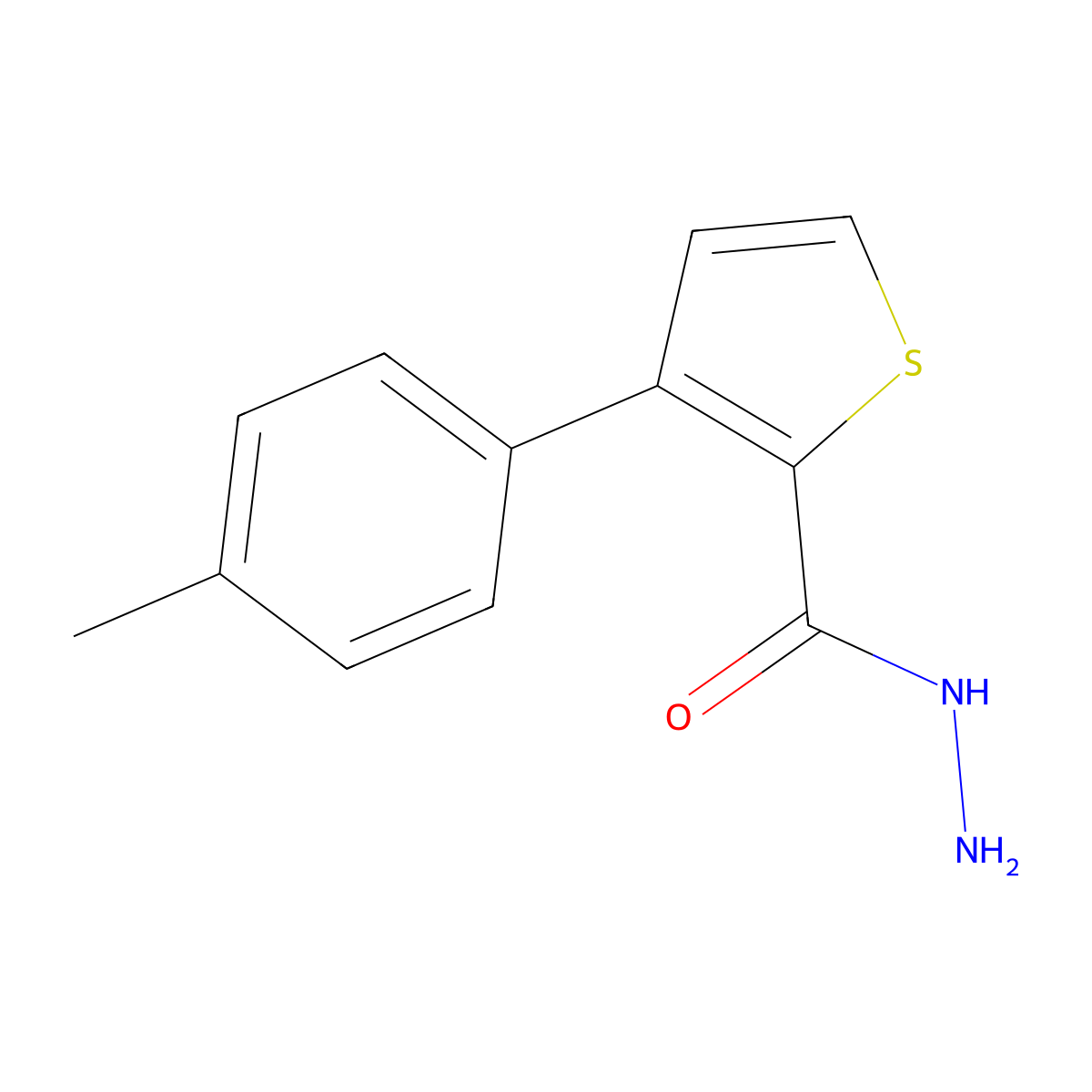 3-(4-Methylphenyl)thiophene-2-carbohydrazide molecular structure, CAS 863763-92-2