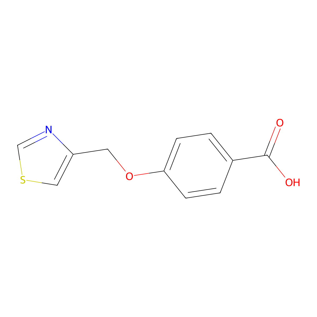 4-(1,3-thiazol-4-ylmethoxy)benzoic Acid molecular structure, CAS 863763-94-4