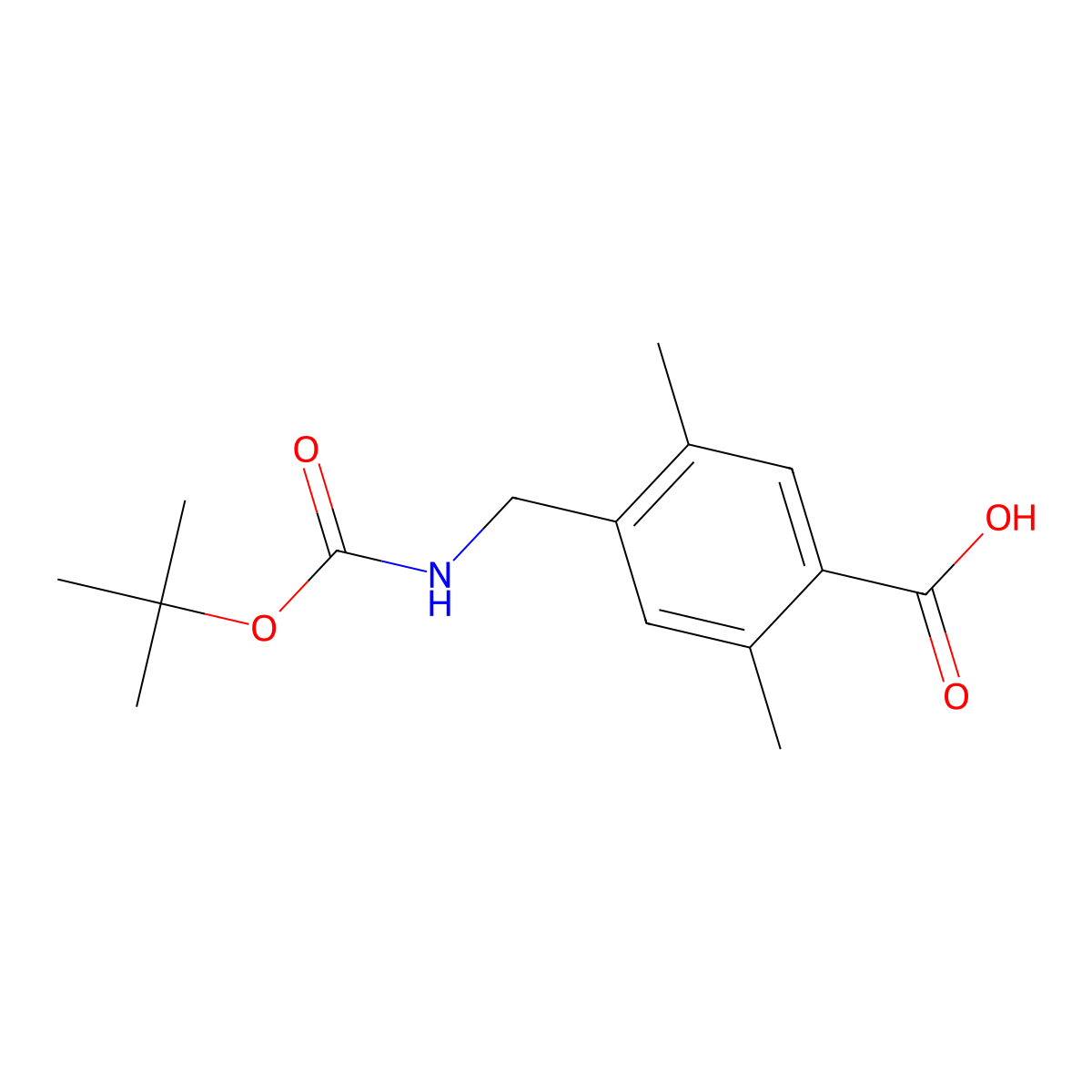 4-({[(Tert-butoxy)carbonyl]amino}methyl)-2,5-dimethylbenzoic acid molecular structure, CAS 863769-61-3