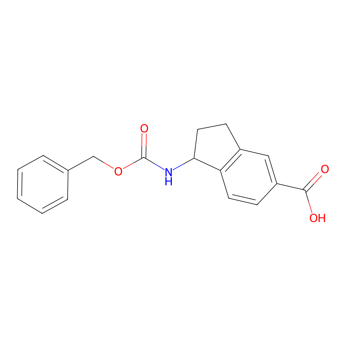 1-{[(benzyloxy)carbonyl]amino}-2,3-dihydro-1H-indene-5-carboxylic acid molecular structure, CAS 863769-92-0