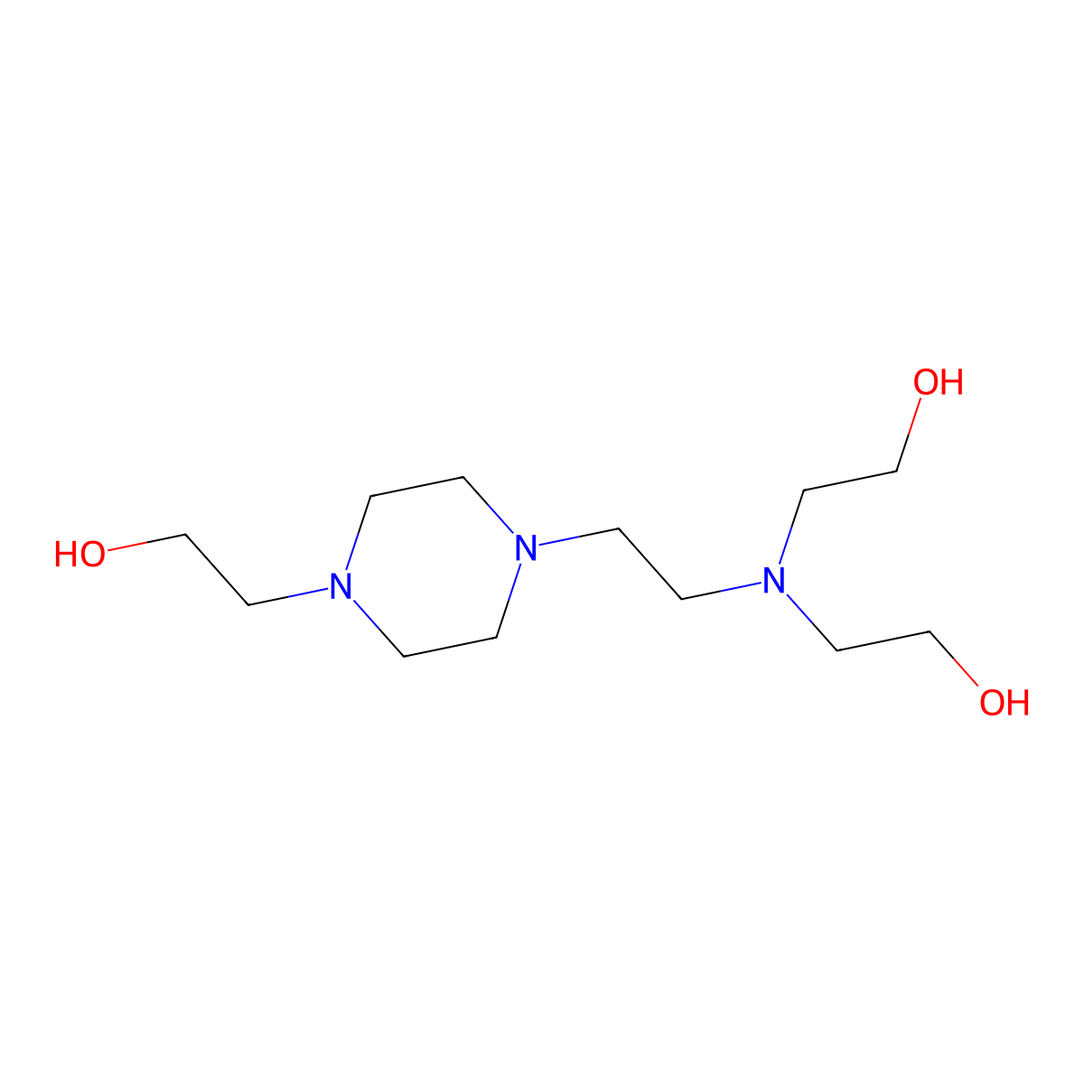 1-Piperazineethanol,4-[2-[bis(2-hydroxyethyl)amino]ethyl]- molecular structure, CAS 86377-11-9