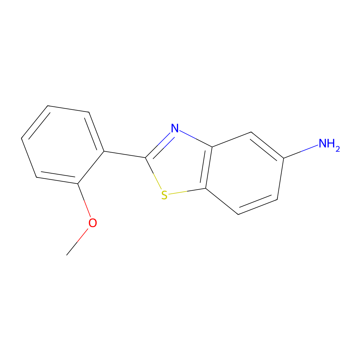 2-(2-Methoxyphenyl)-5-aminobenzothiazole molecular structure, CAS 863770-88-1
