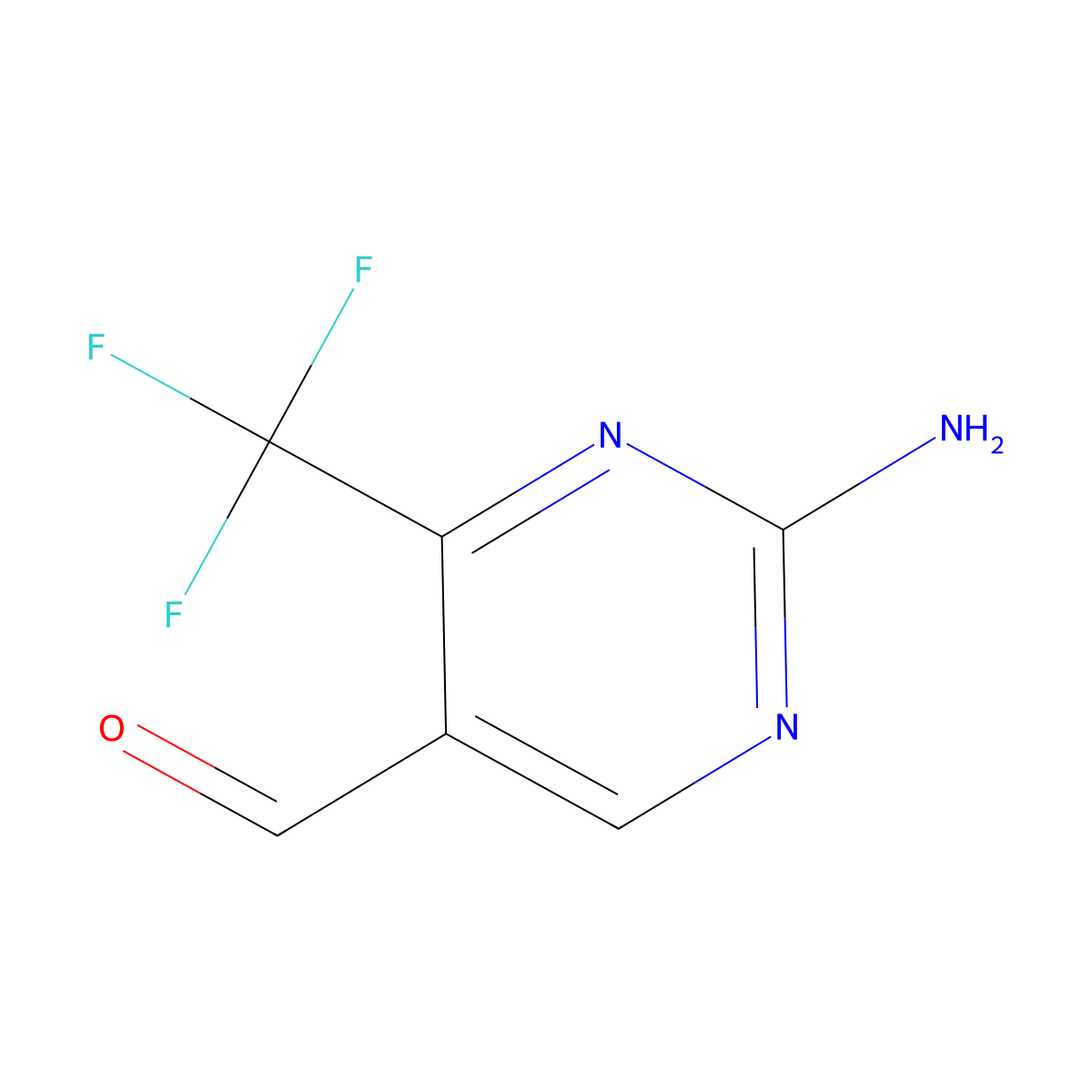 2-Amino-4-(trifluoromethyl)pyrimidine-5-carbaldehyde molecular structure, CAS 863774-22-5