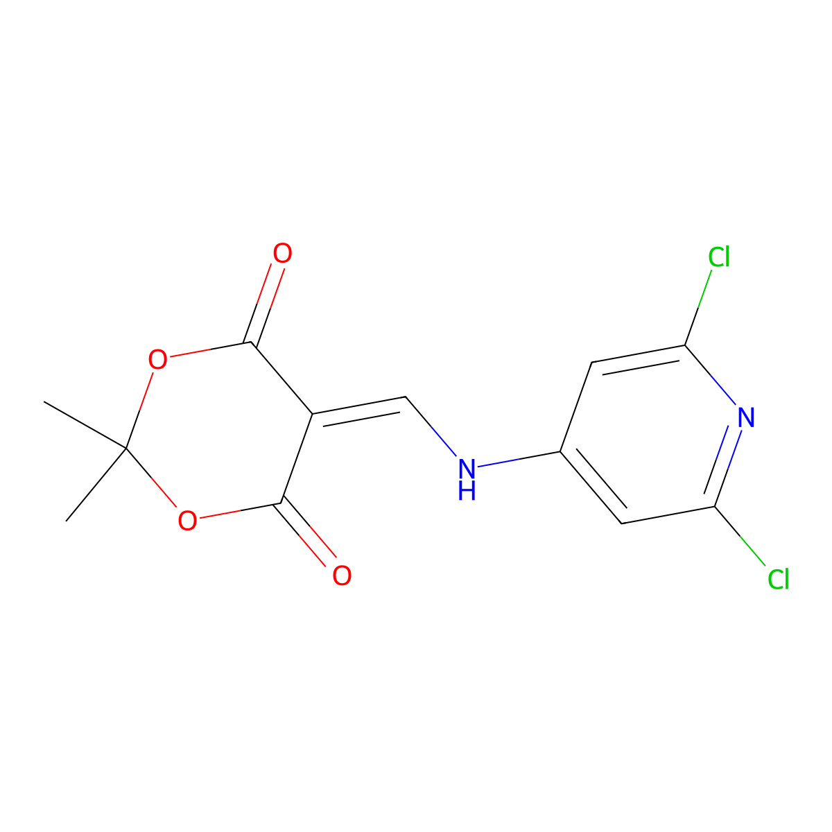 5-{[(2,6-Dichloropyridin-4-yl)amino]methylidene}-2,2-dimethyl-1,3-dioxane-4,6-dione molecular structure, CAS 863785-65-3