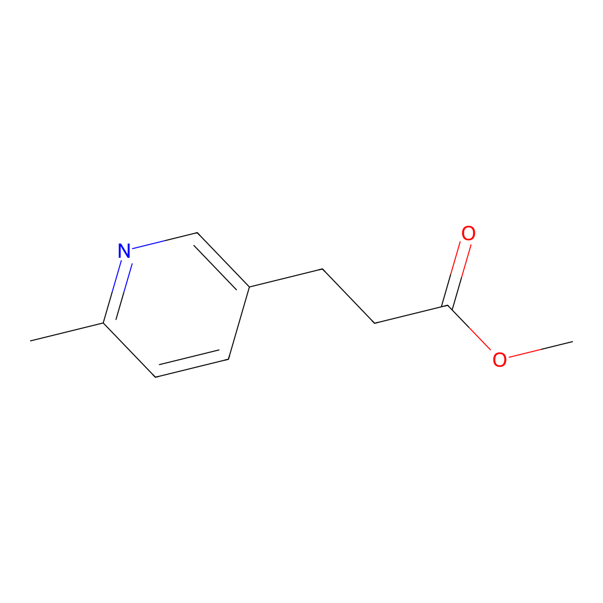 Methyl 3-(6-methylpyridin-3-yl)propanoate molecular structure, CAS 86379-37-5