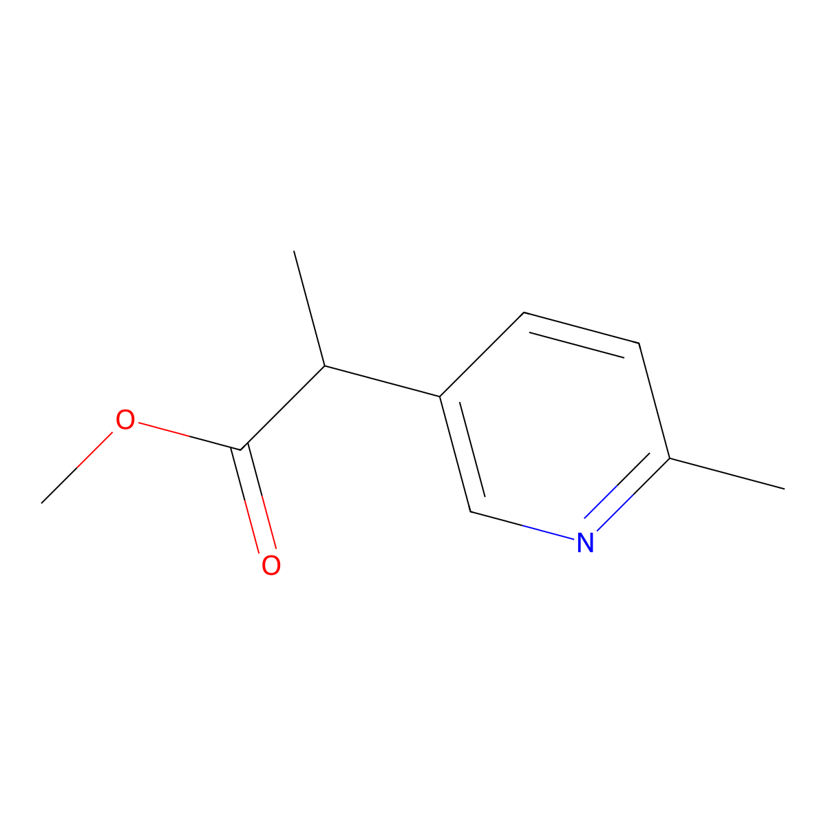 Methyl 2-(6-methylpyridin-3-yl)propanoate molecular structure, CAS 86379-38-6