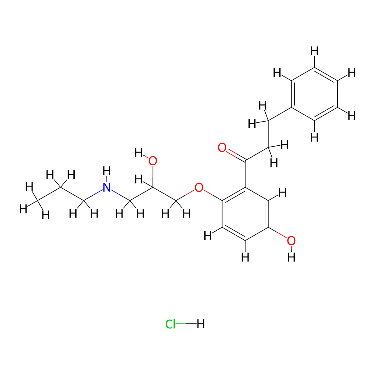 5-Hydroxy Propafenone Hydrochloride molecular structure, CAS 86383-32-6