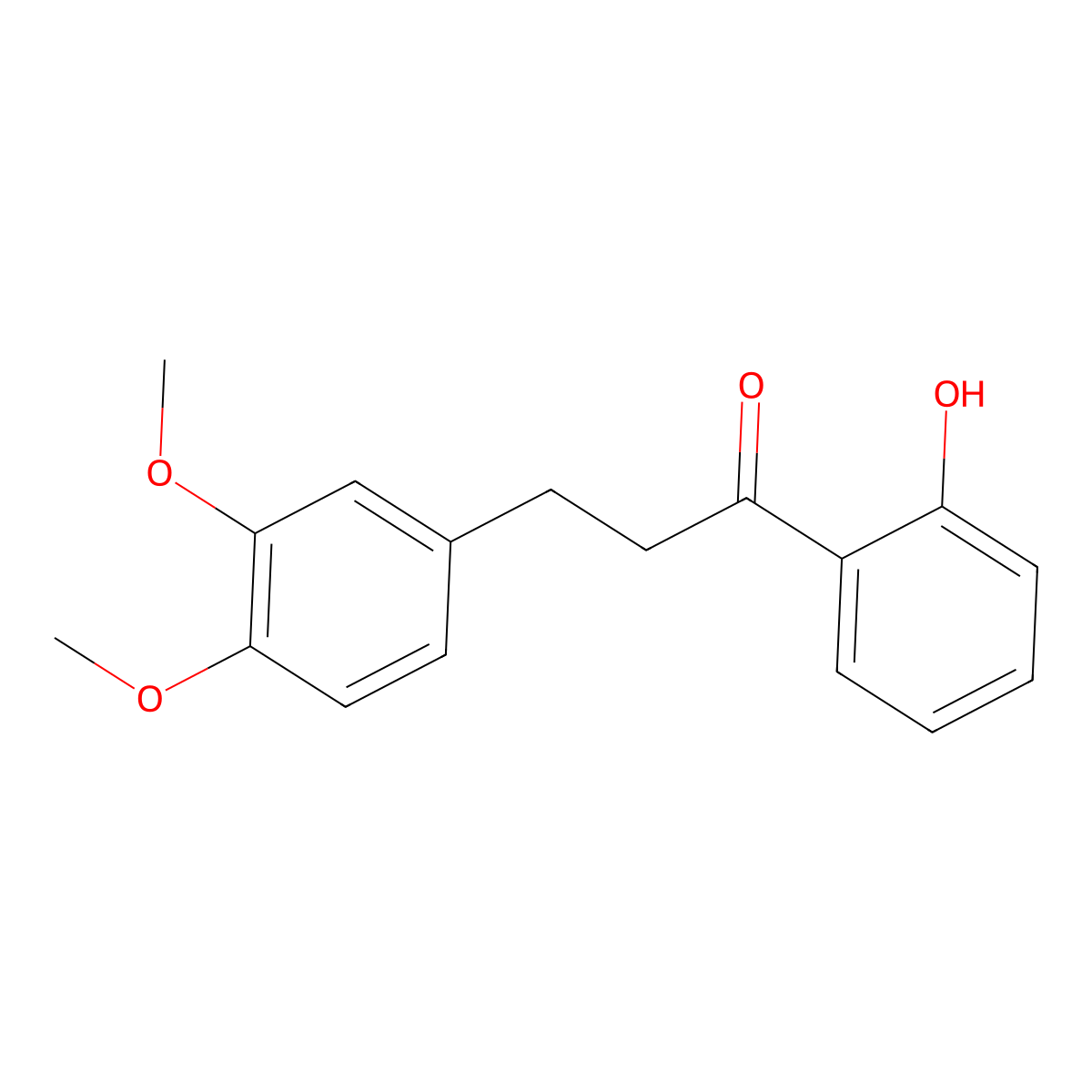 1-Propanone, 3-(3,4-dimethoxyphenyl)-1-(2-hydroxyphenyl)- molecular structure, CAS 86383-39-3