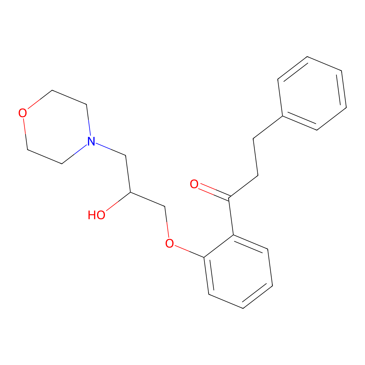1-{2-[2-Hydroxy-3-(morpholin-4-yl)propoxy]phenyl}-3-phenylpropan-1-one molecular structure, CAS 86383-89-3