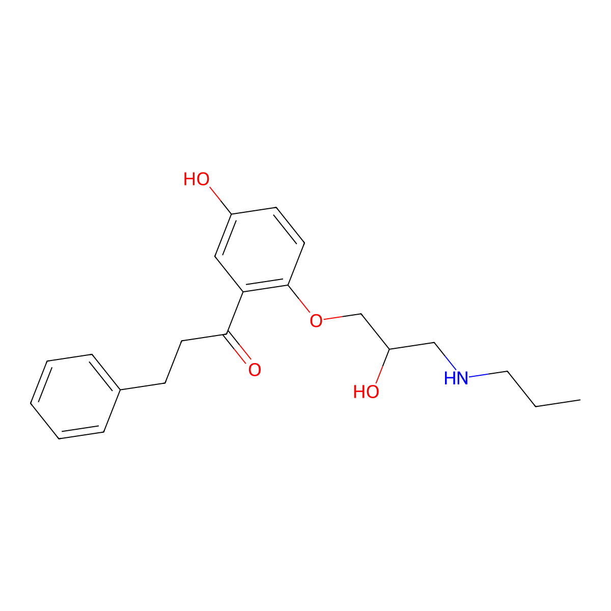 5-Hydroxypropafenone molecular structure, CAS 86384-10-3