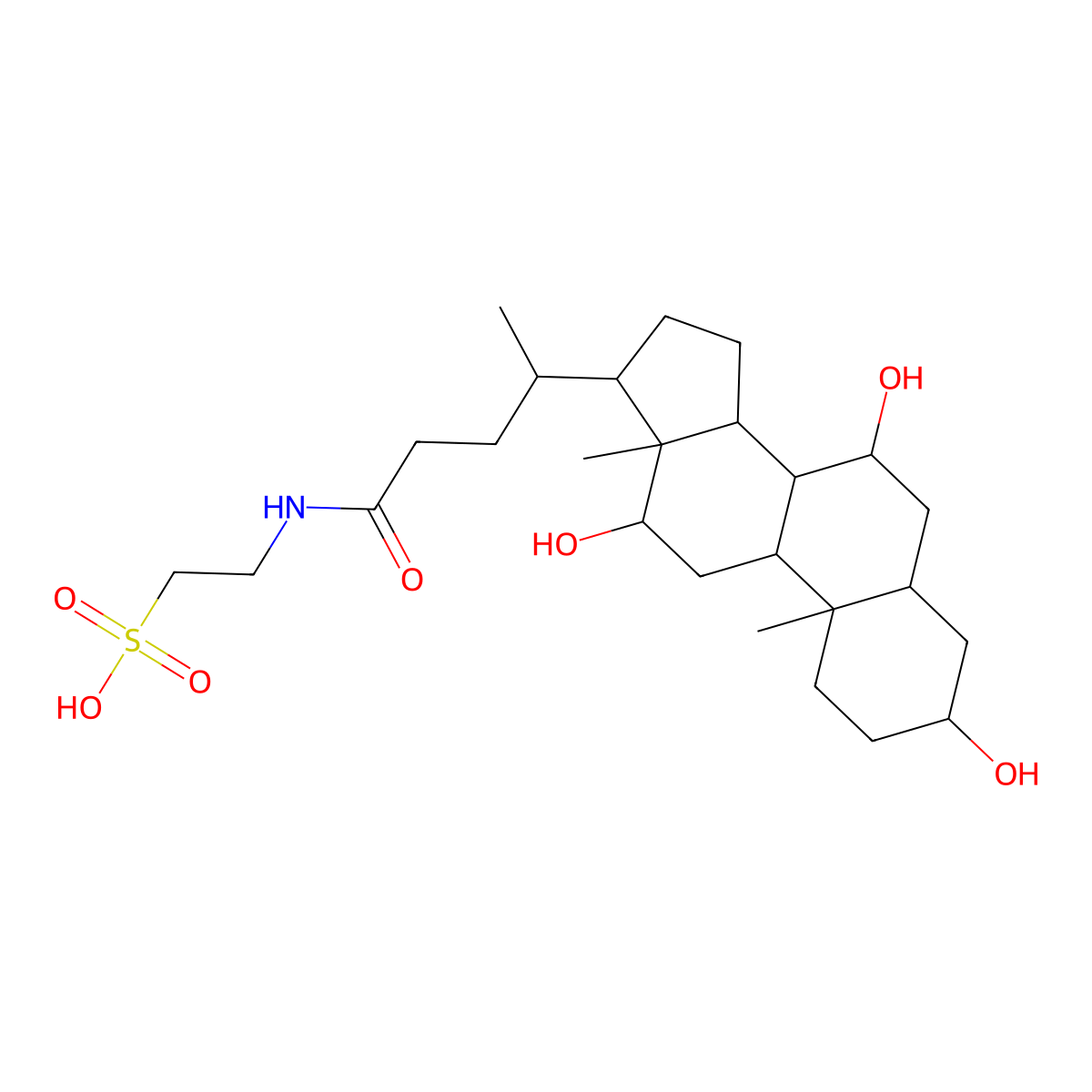 Tauroursocholic acid molecular structure, CAS 86386-60-9