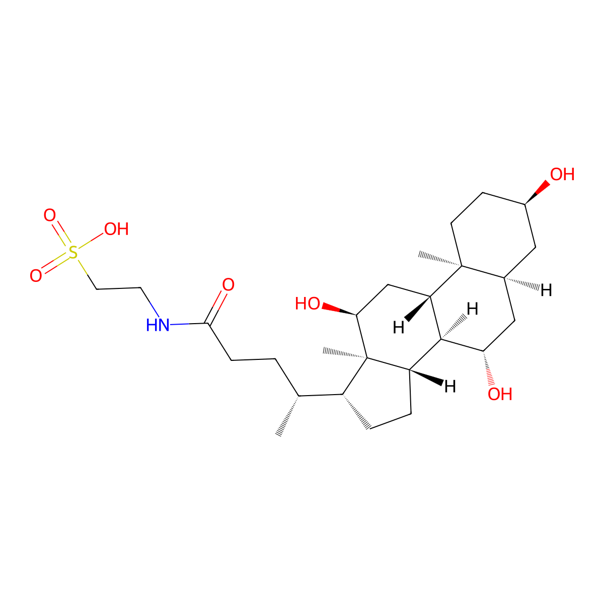 Tauroursocholic acid molecular structure, CAS 86386-60-9